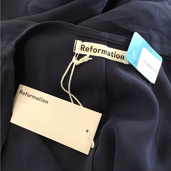 NWT Reformation Women’s Navy Blue Dress Size XL - Picture 4 of 4